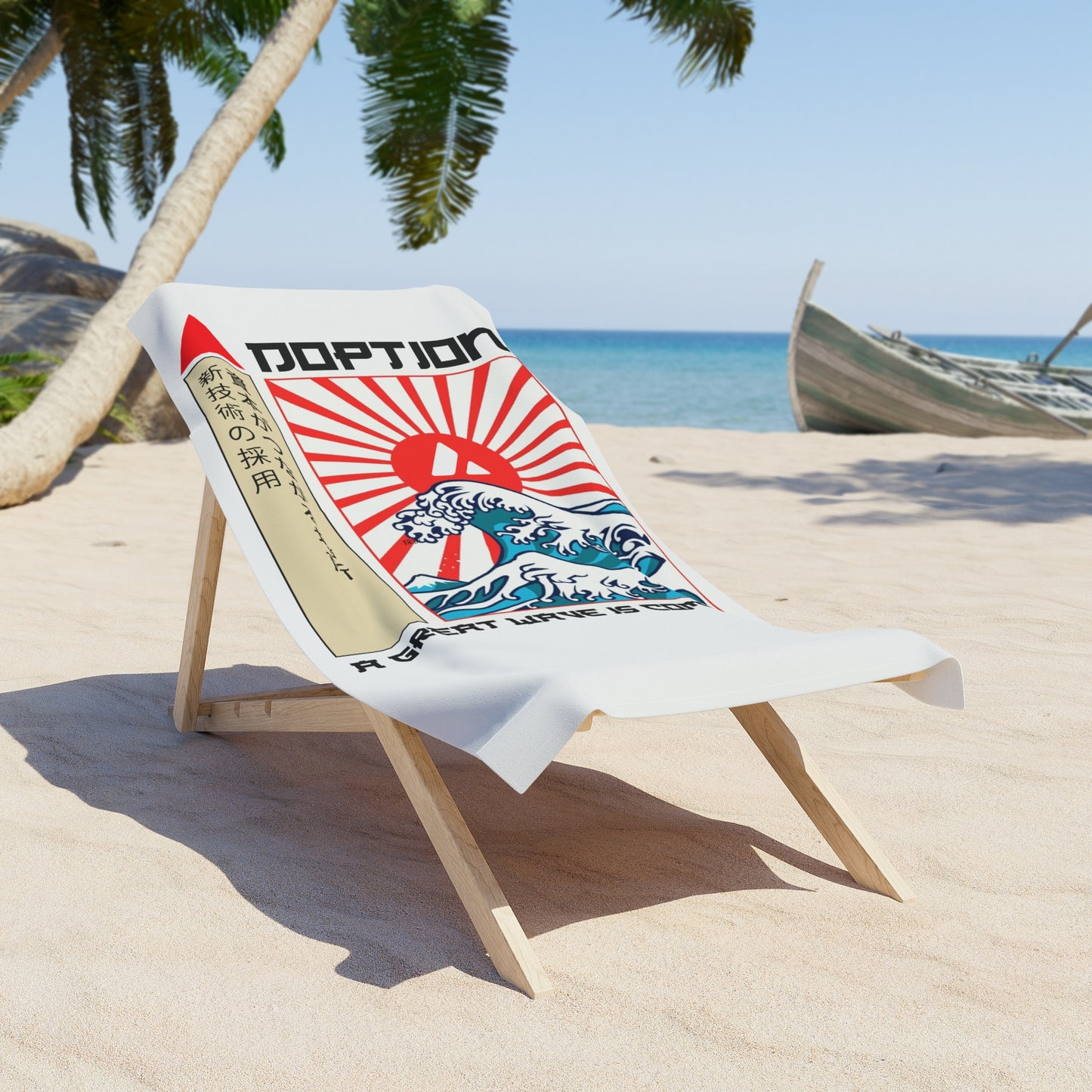 Avalanche Adoption Japan Beach Towel