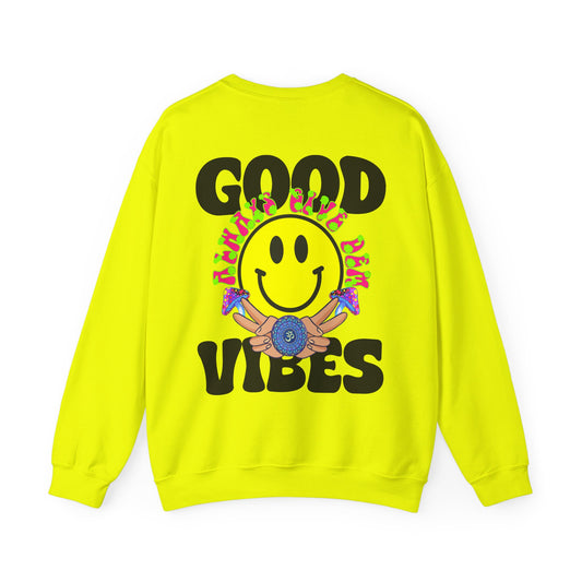 Good Vibes Sweatshirt | Bold Graphics, Positive Energy & Spiritual Style in Brights, Pastels, & Classic Colors