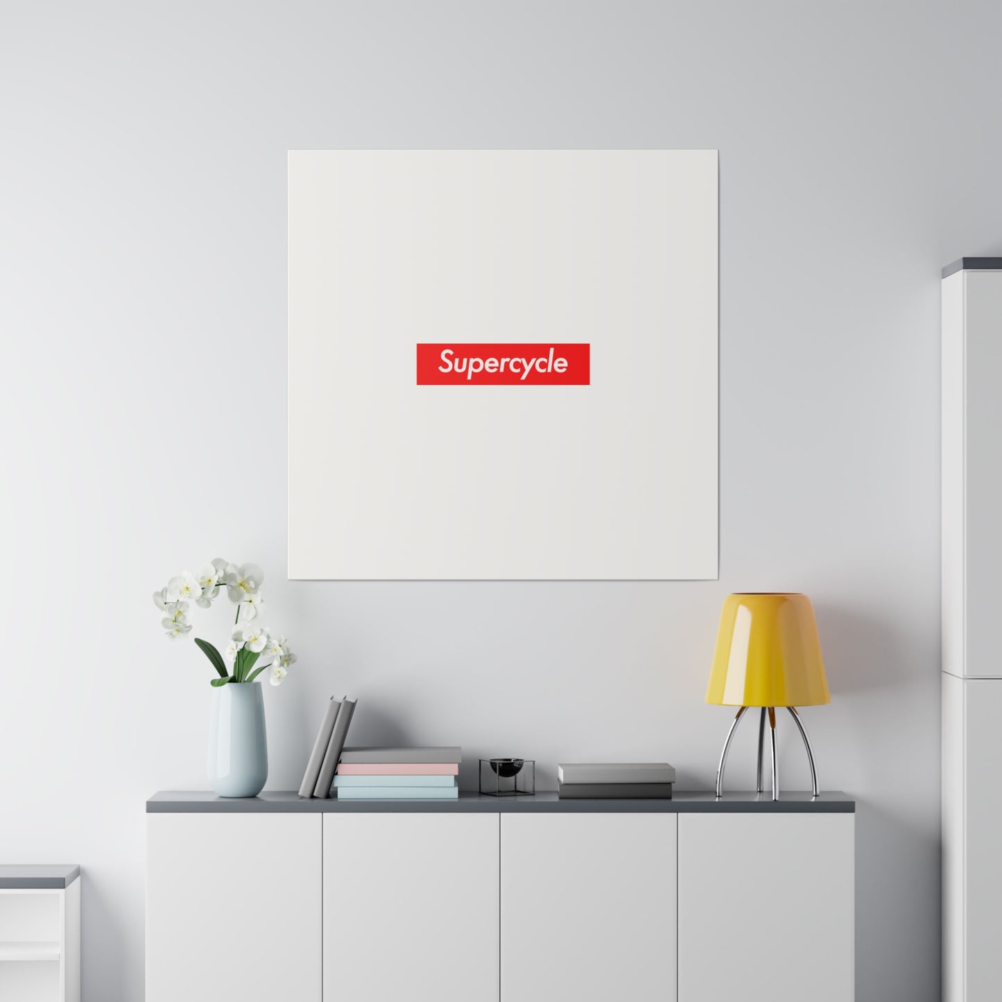 Supercycle Crypto Canvas Print White