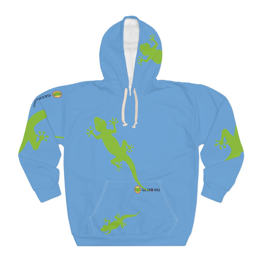 Gecko Inu print hoody blue