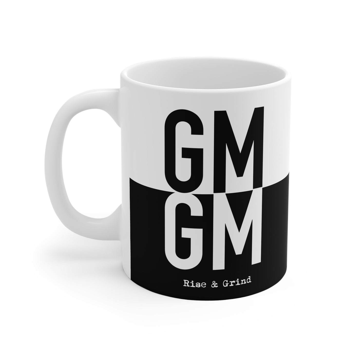 GM COFFEE MUG — White/Black | Crypto Coffee Mug | NFT Gift | Web3 Decor
