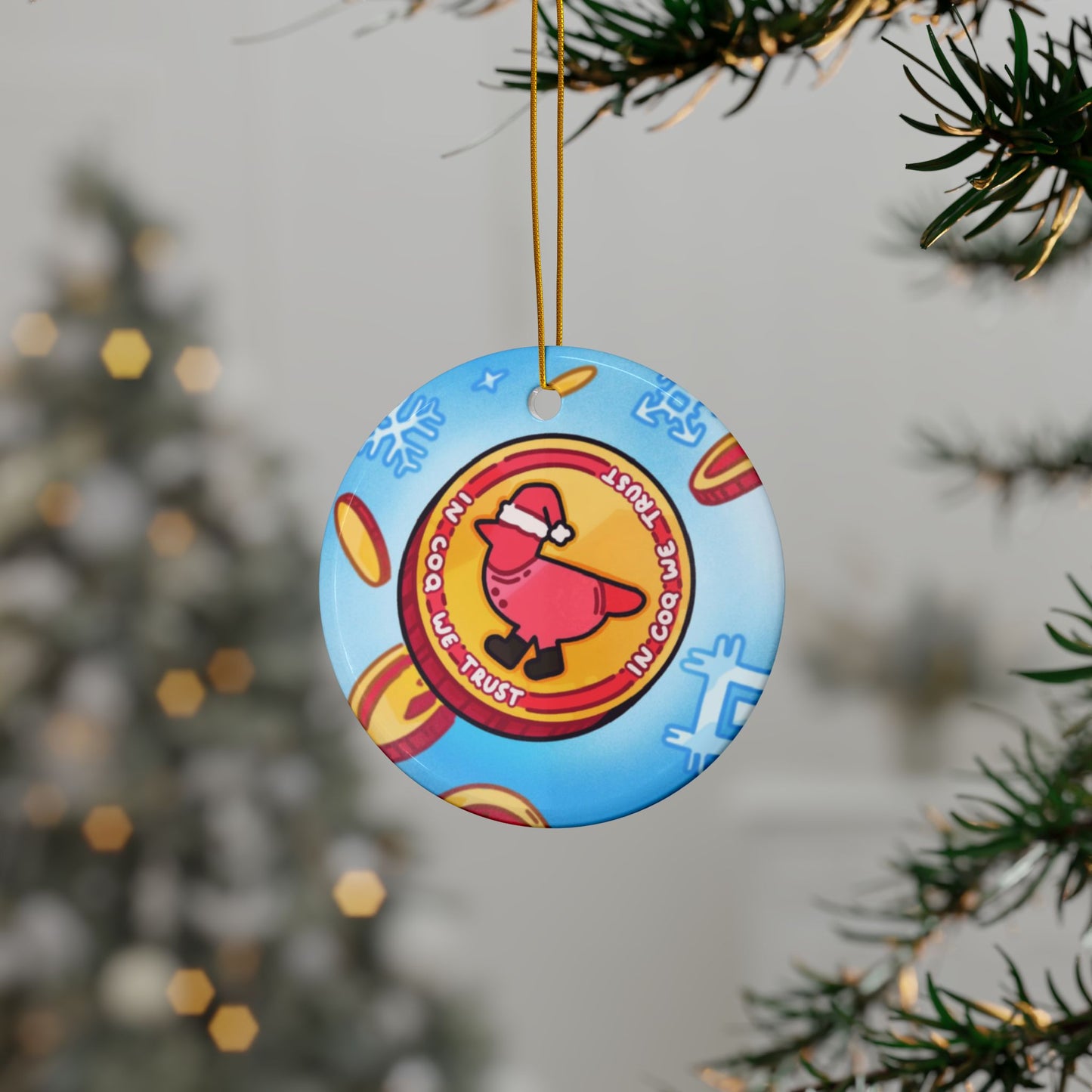 Coq Inu Christmas Decoration - Designed by Dano - Christmas Coin