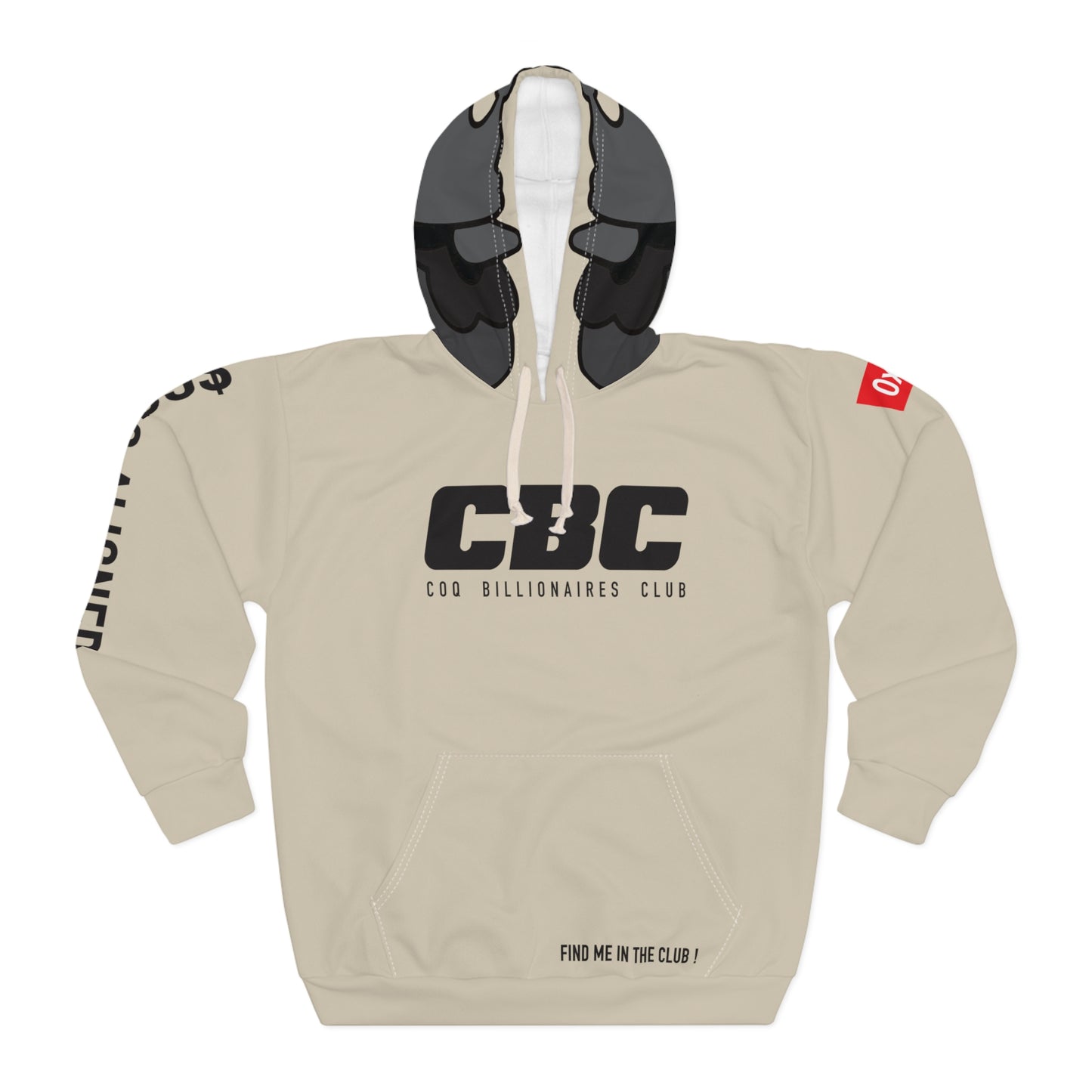 $COQ billionaires club hoodie with hood print - sand