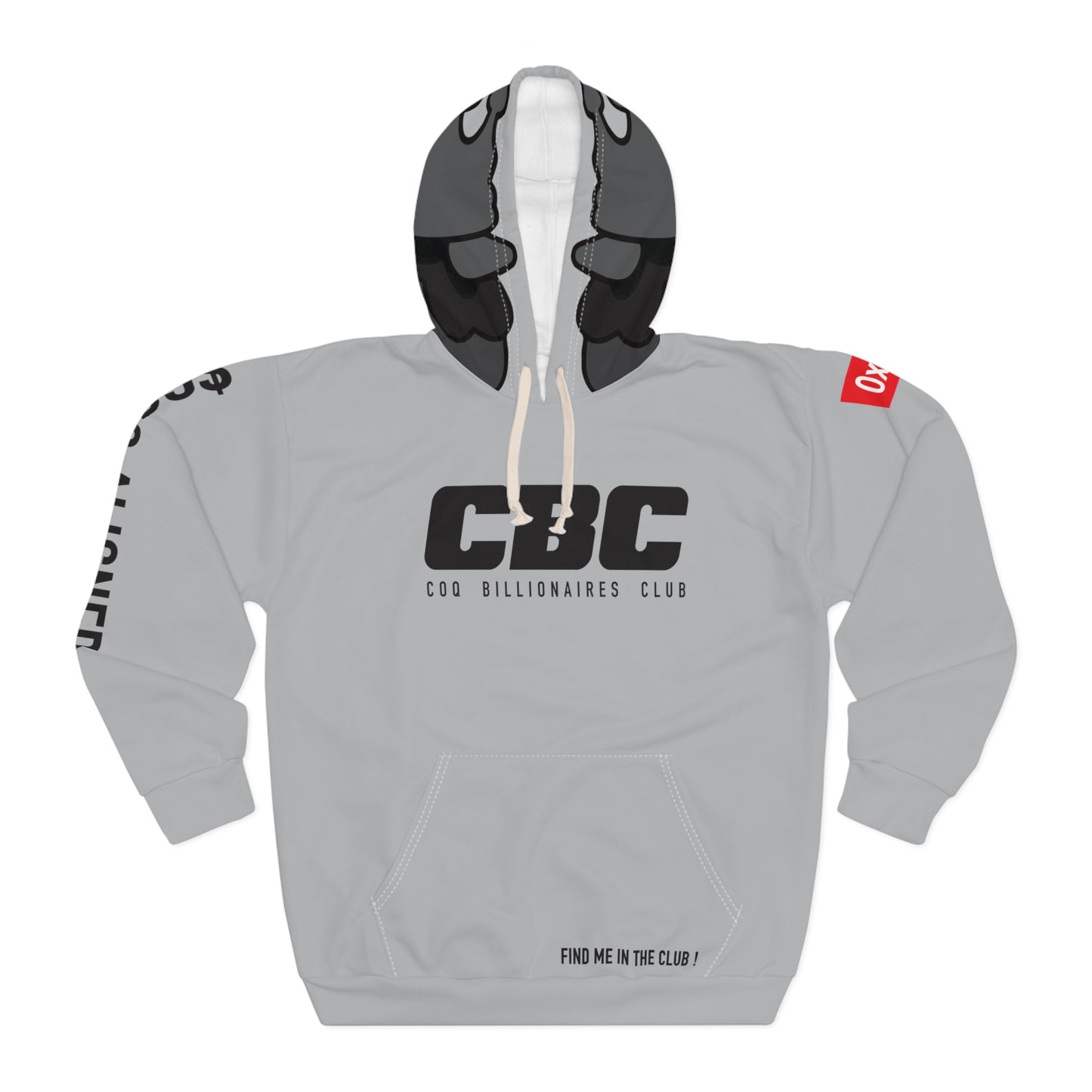 $COQ billionaire hoodie with hood print - grey