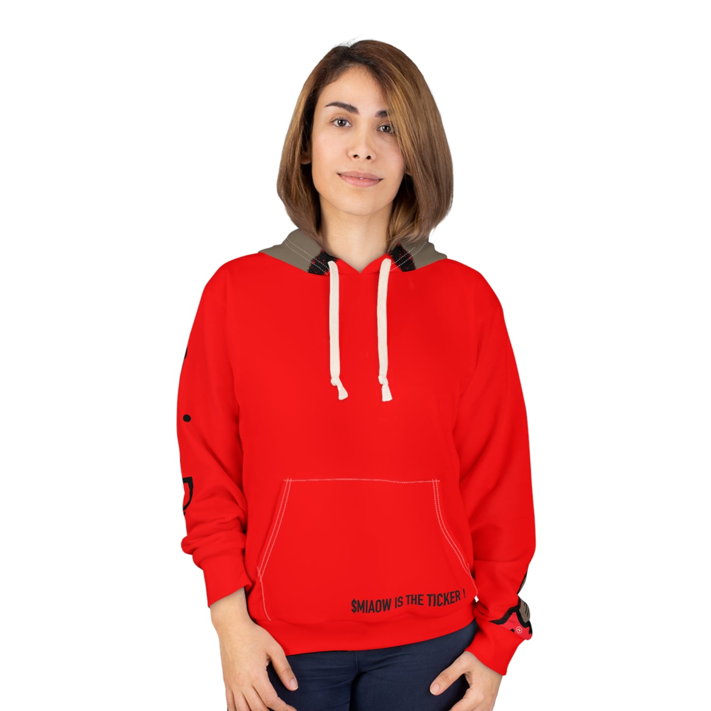 $ MIAOW hoodie with hood print - Red