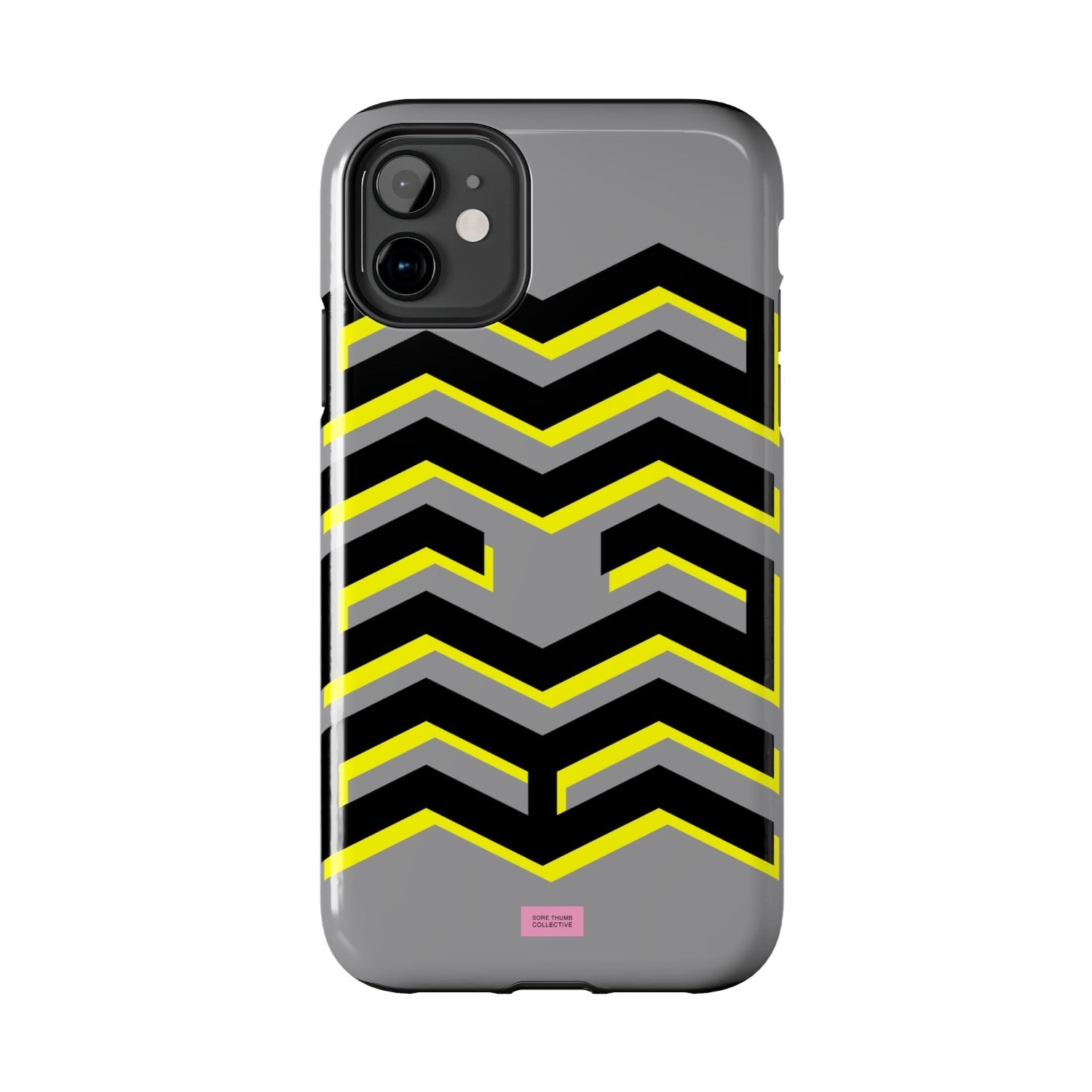 Rave iPhone case, with trippy print, bold ACID text