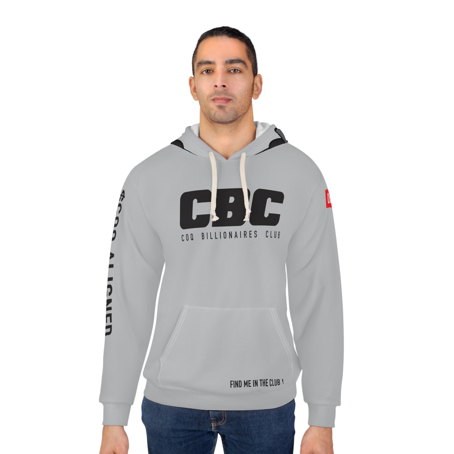 $COQ billionaire hoodie with hood print - grey