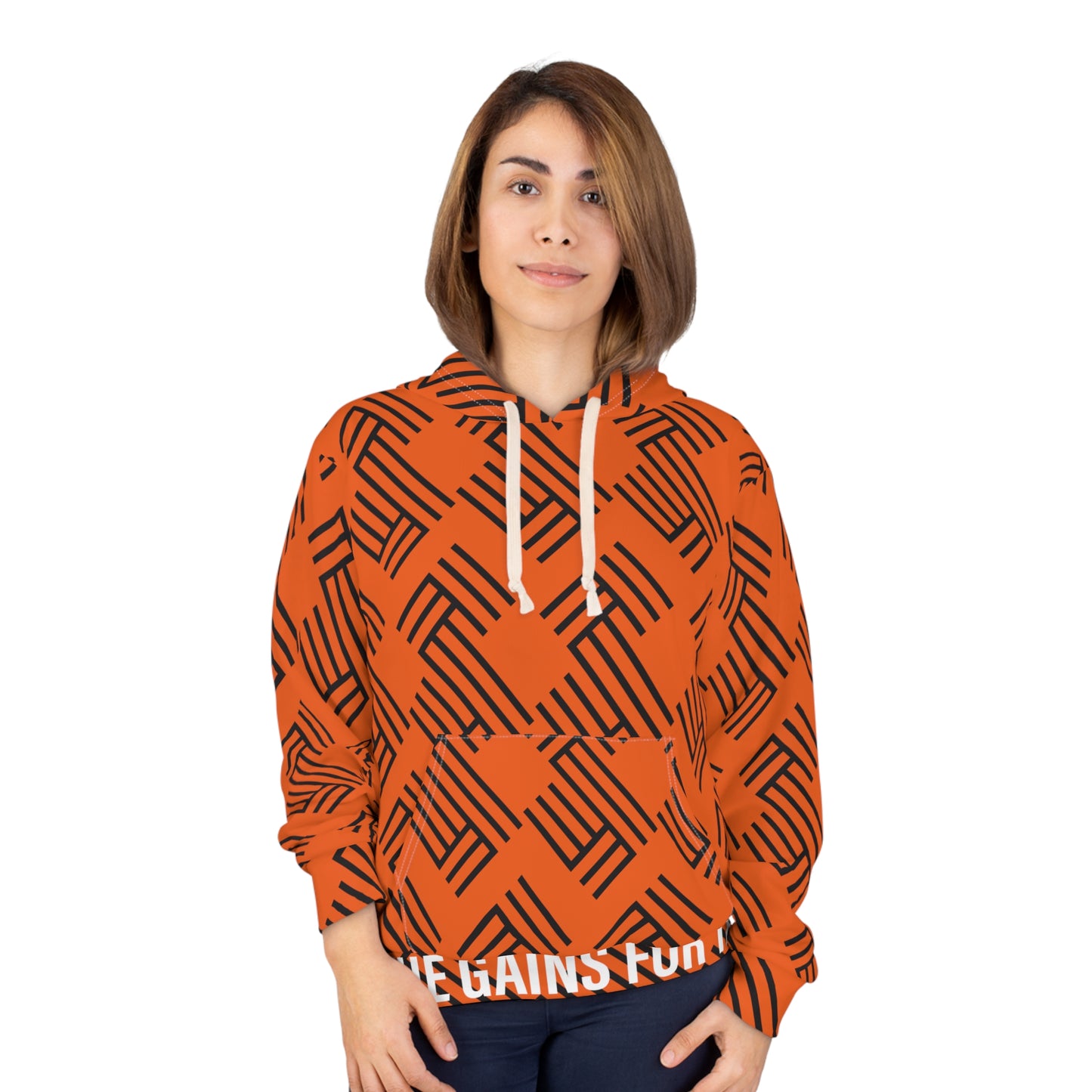 LOCK 32 LOGO PRINT HOODIE ORANGE