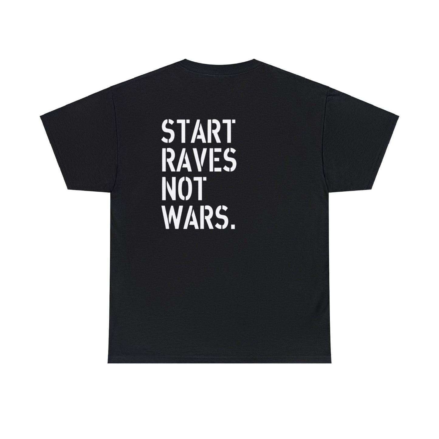 Start Raves Not Wars military style slogan t-shirt brown