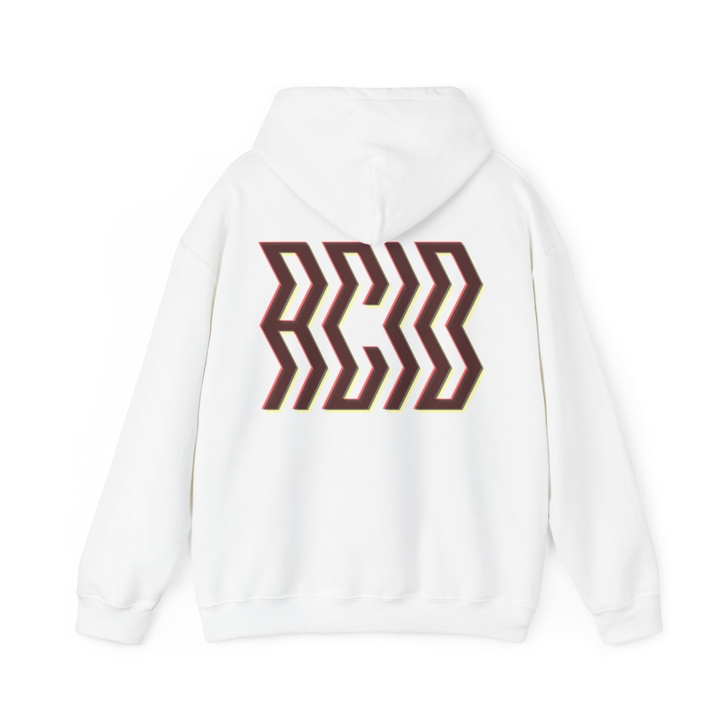 Acid techno hoodie, white with glitch ?ACID logo on back