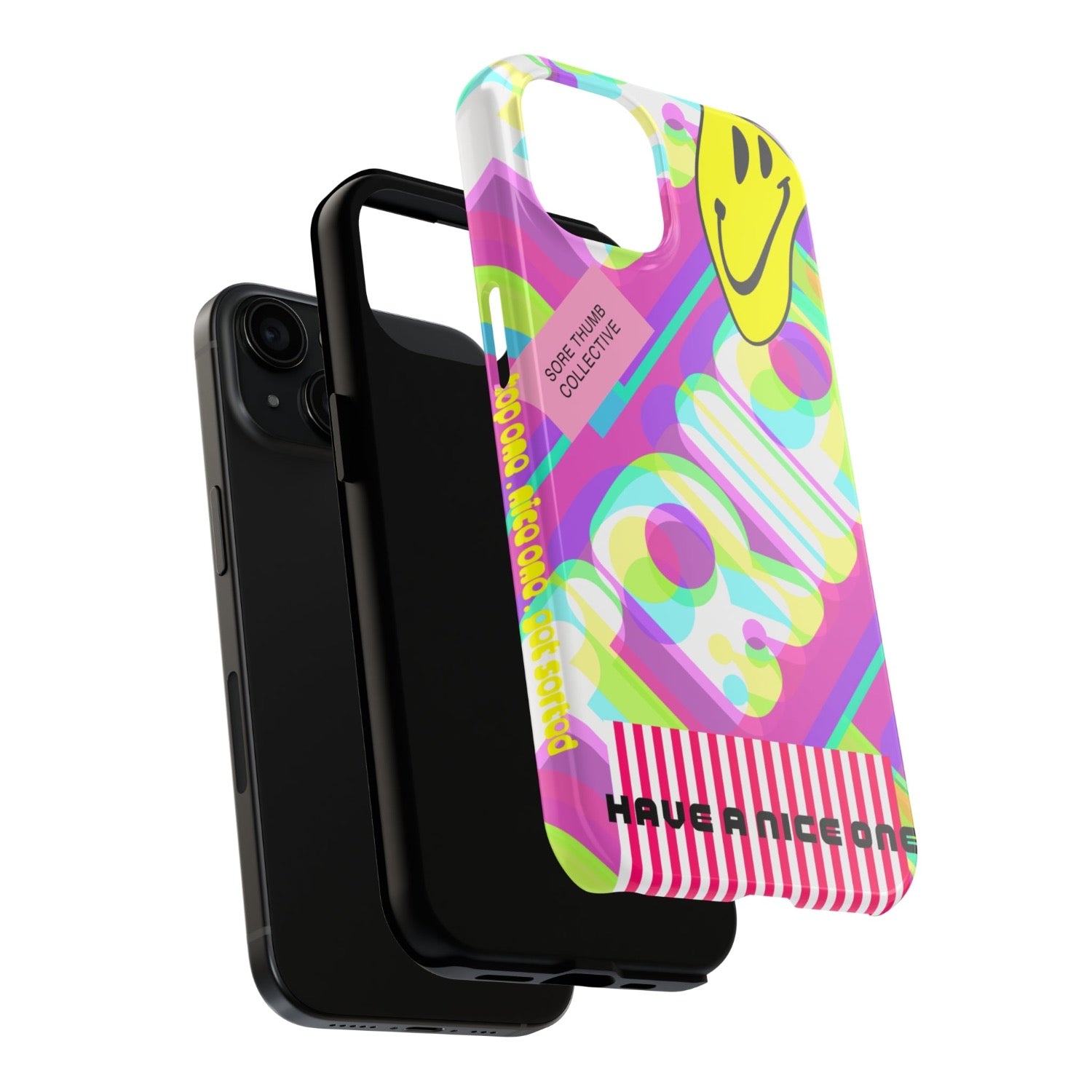 protective Rave iPhone case, dem phone case, neon, trippy print