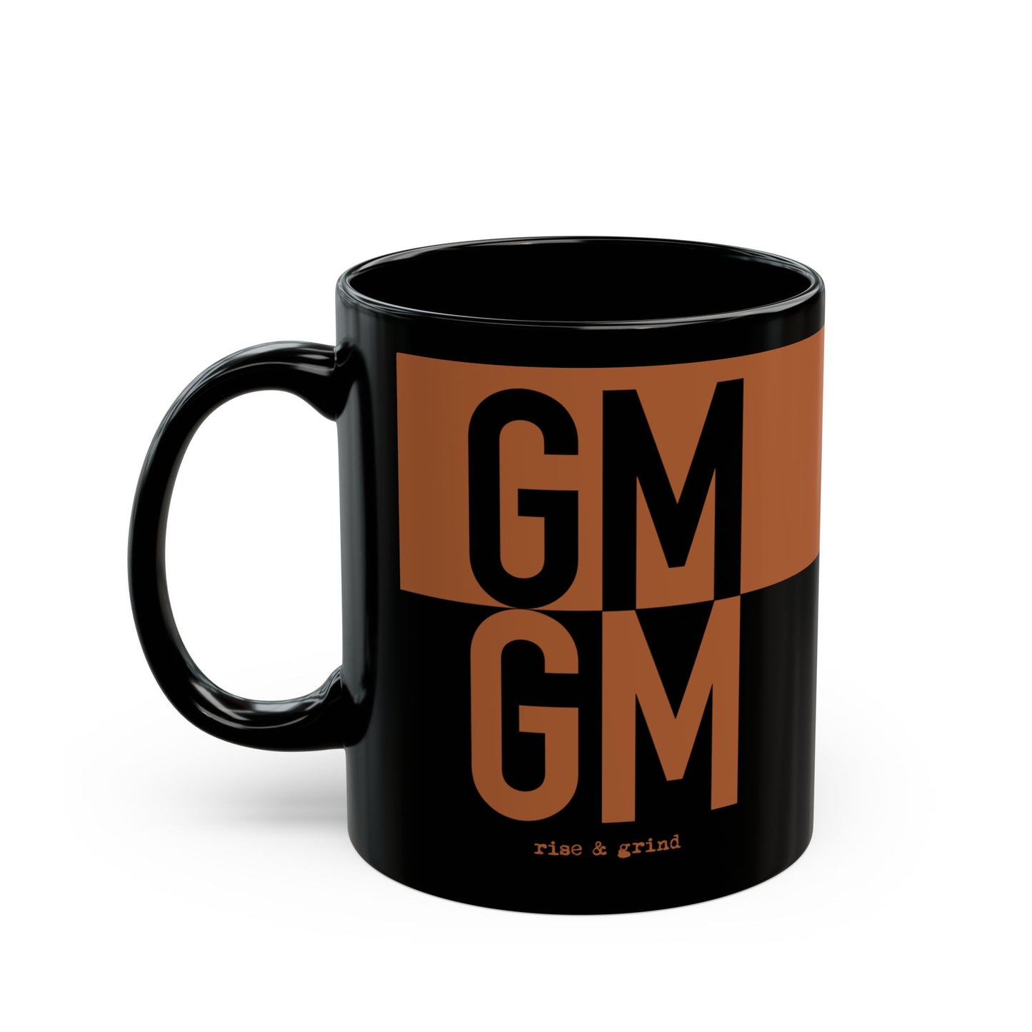 GM COFFEE MUG — Tobacco/Black | Crypto Mug | Cryptocurrency Gift | Web3 Merch