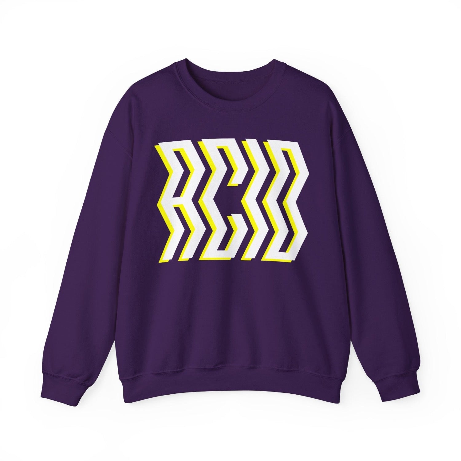 Acid house jumper in purple with bold front print