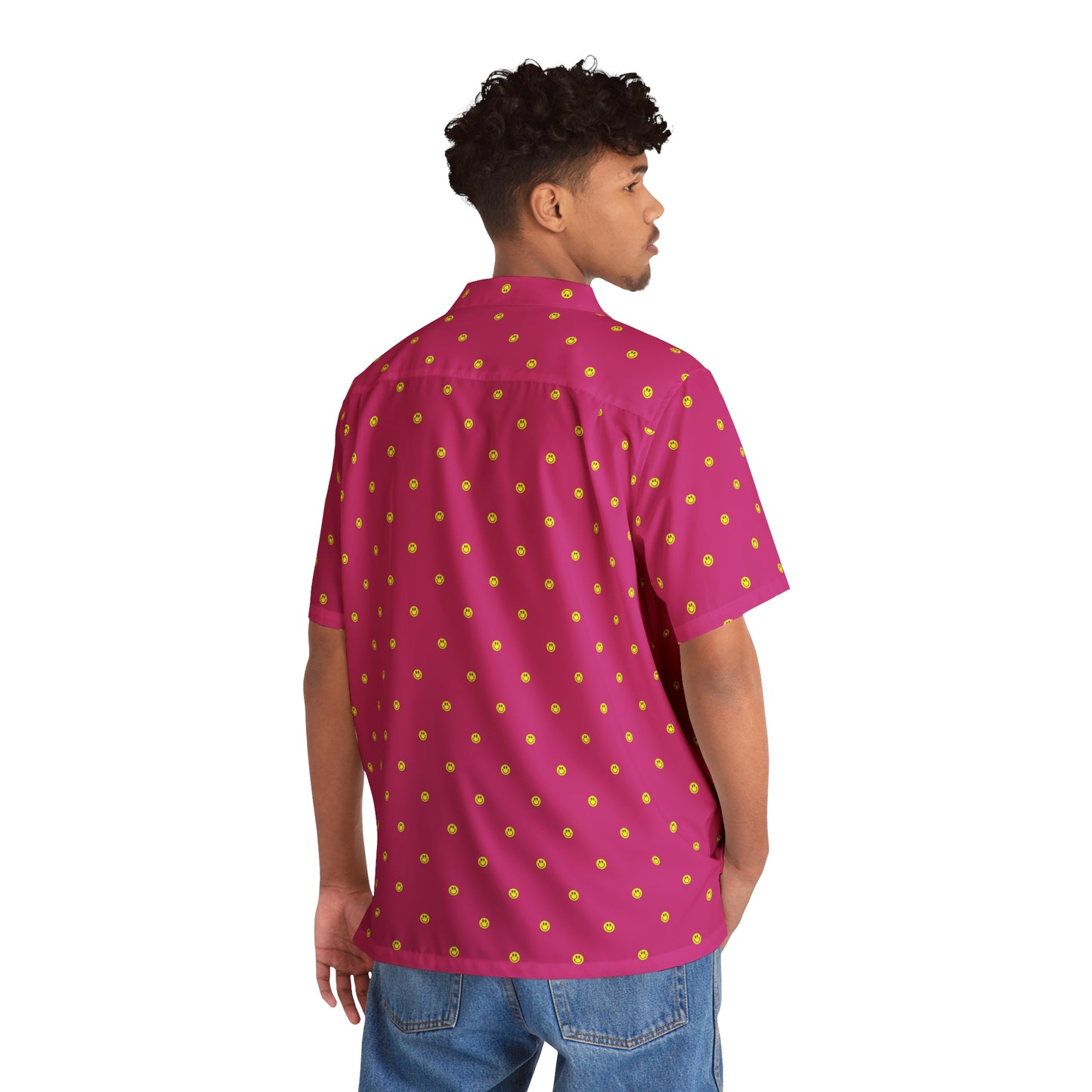 Smiley face shirt hot pink