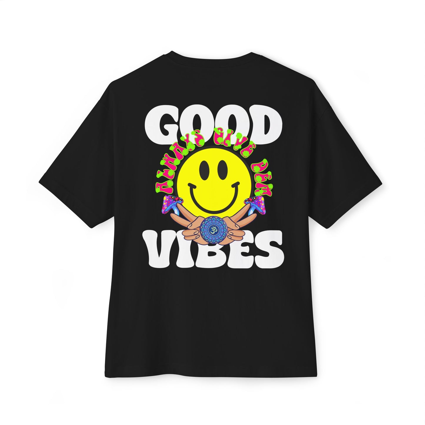 Unisex Oversized Good Vibes T-Shirt | Boxy Fit, Pastel & Neutral Shades, Spiritual Crypto Merch