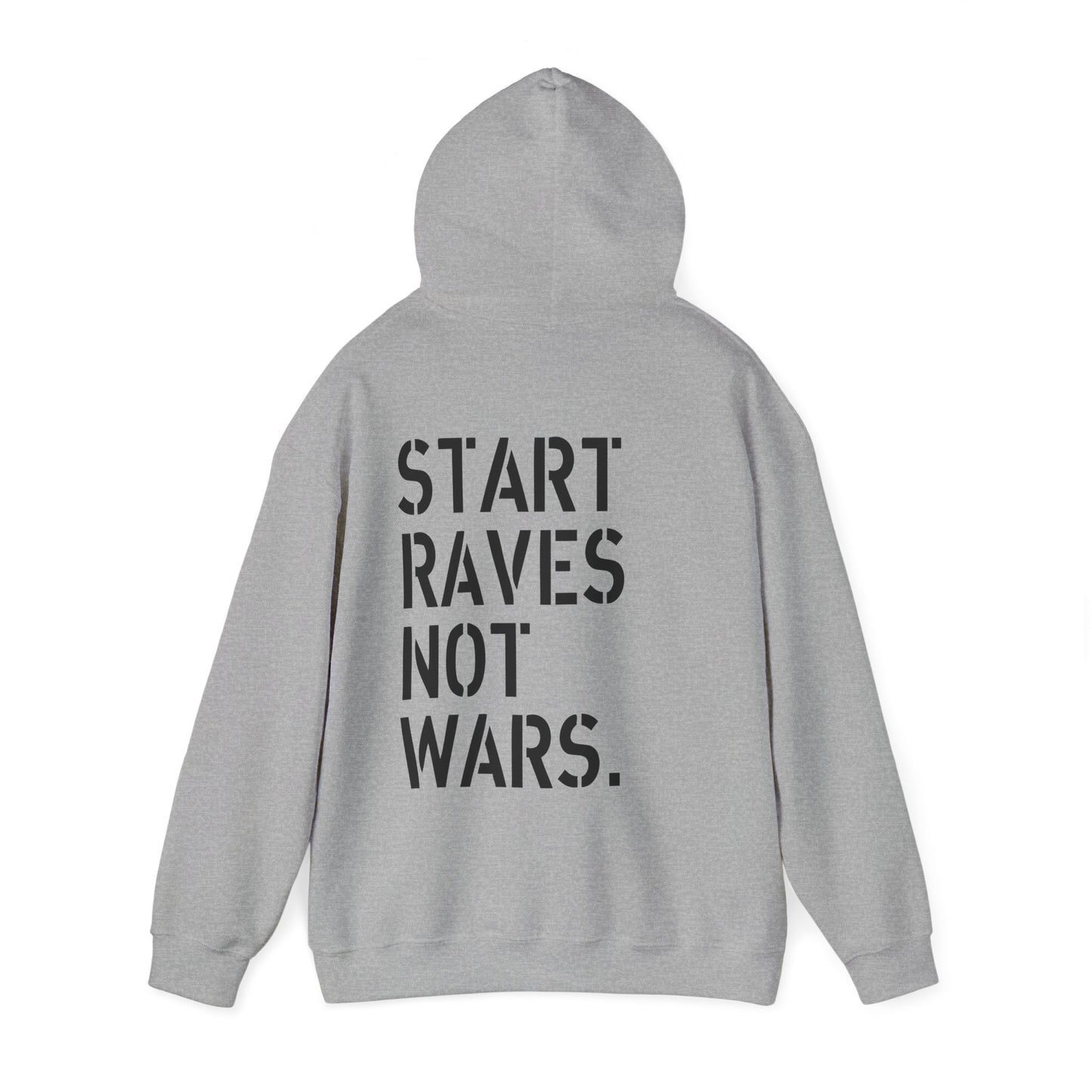 Start Raves Not Wars blackout hooded top hoodie