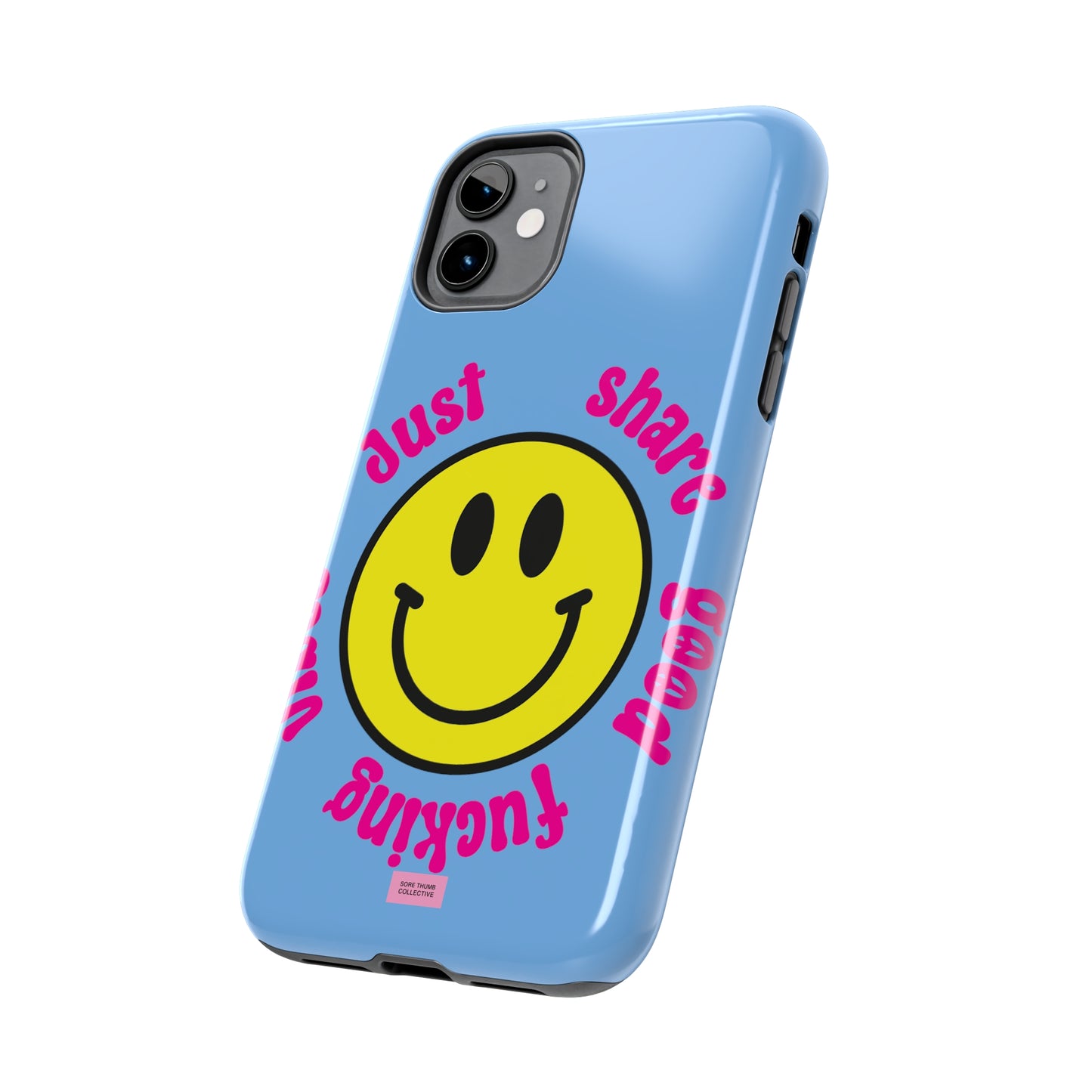 Just Share Good Fucking Vibes Smiley Face iPhone Case