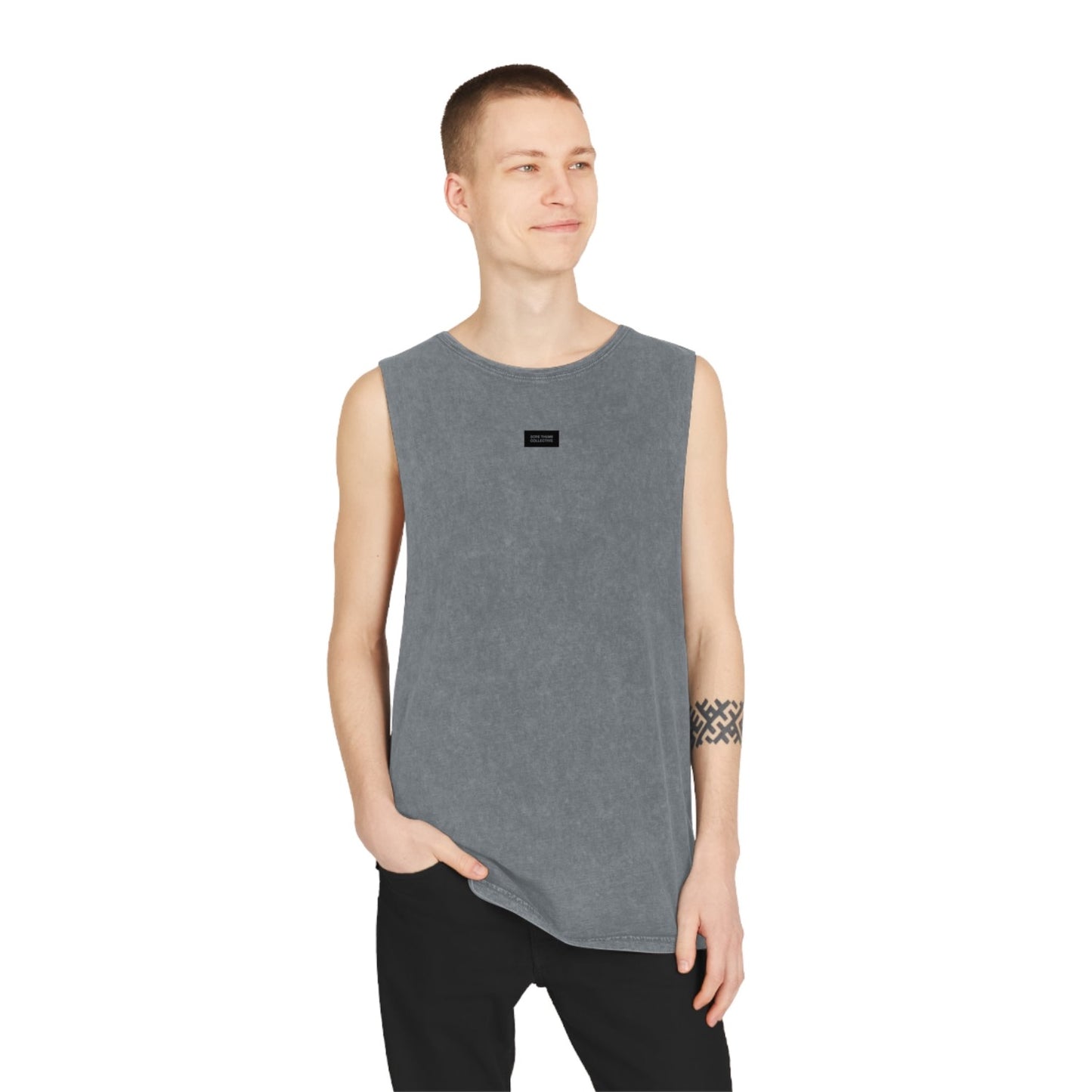 acid wash drop sleeve vest ibiza