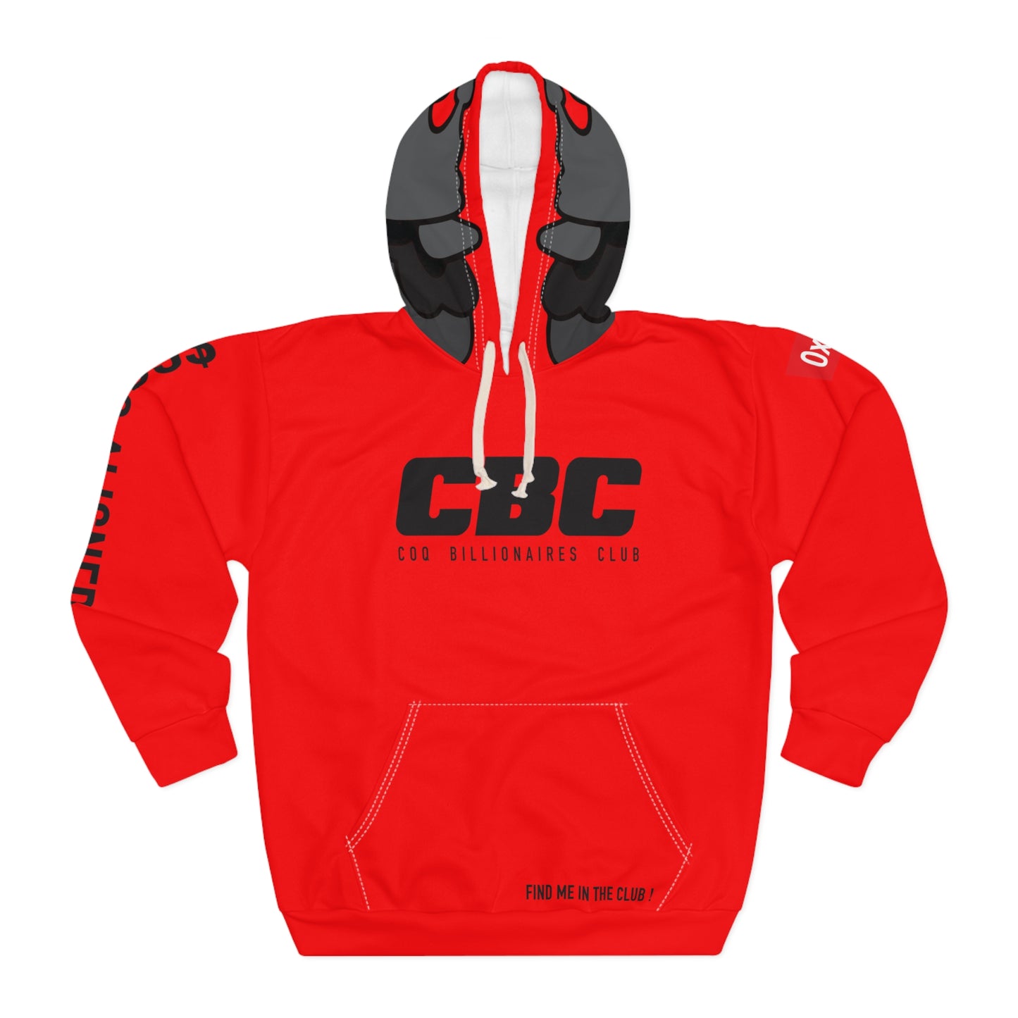 $COQ billionaire hoodie with hood print - red