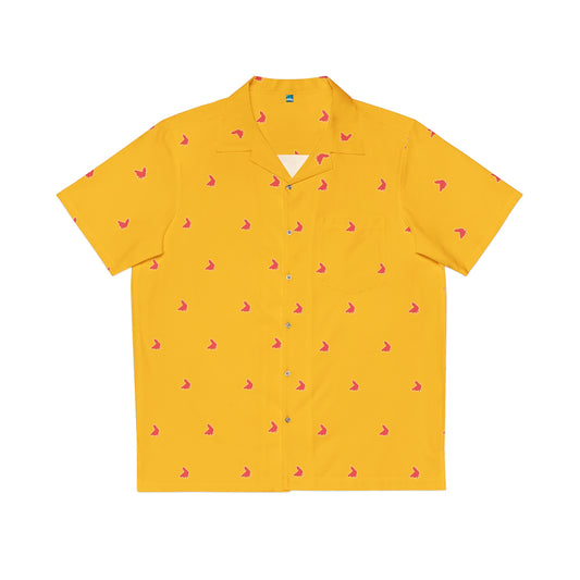 Polka Coq Hawaiian shirt yellow