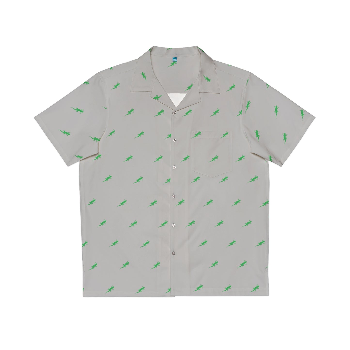 Gecko inu Hawaiian shirt grey and green