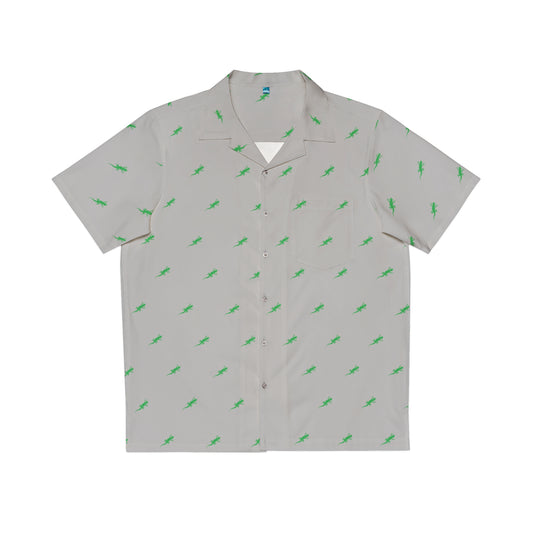 Gecko inu Hawaiian shirt grey and green