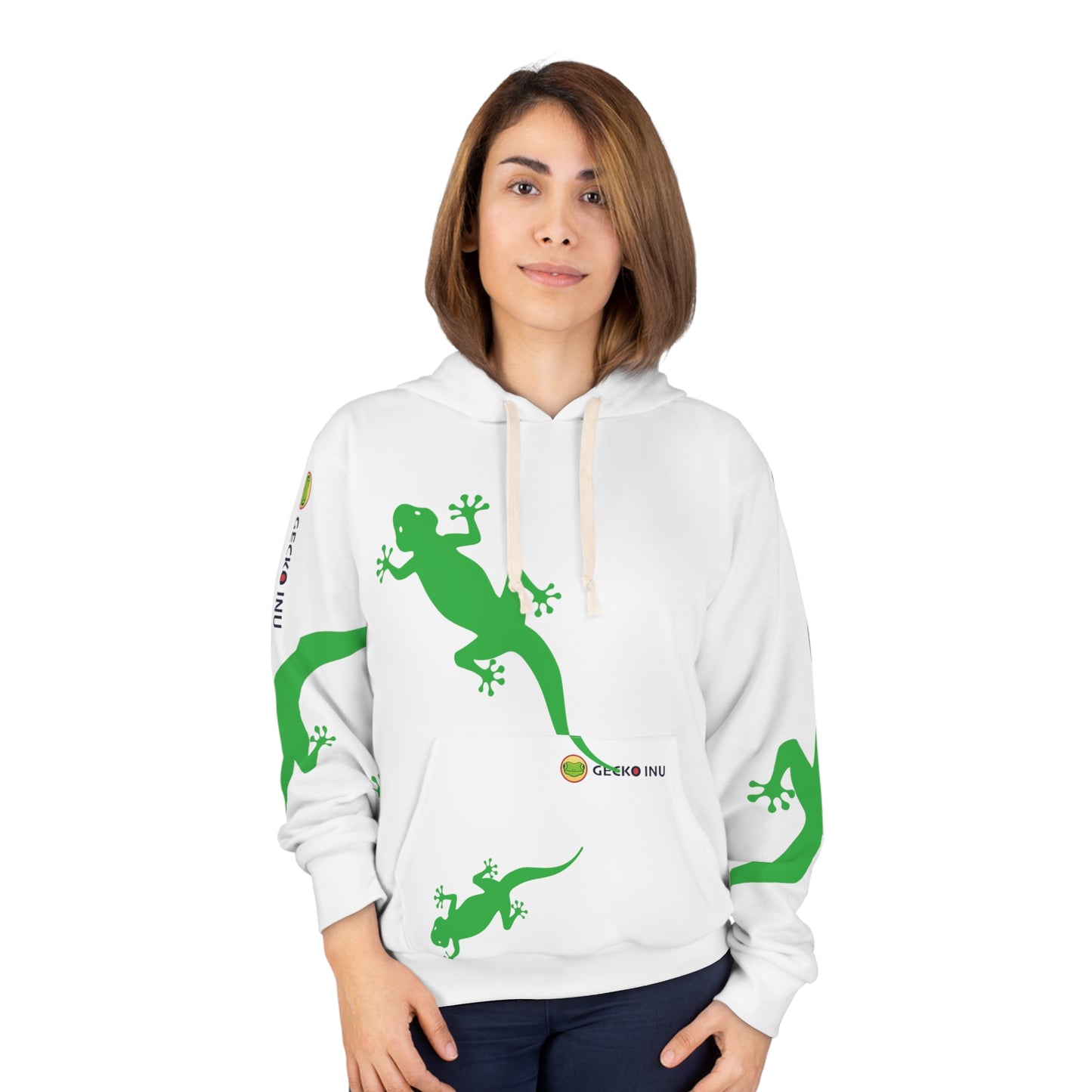 Gecko Inu print hoody white