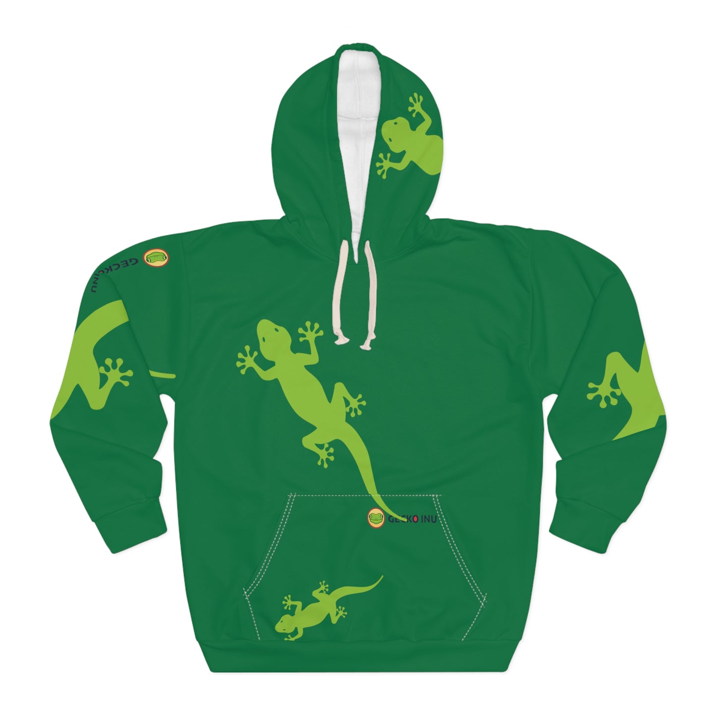 Gecko Inu print hoody dark green