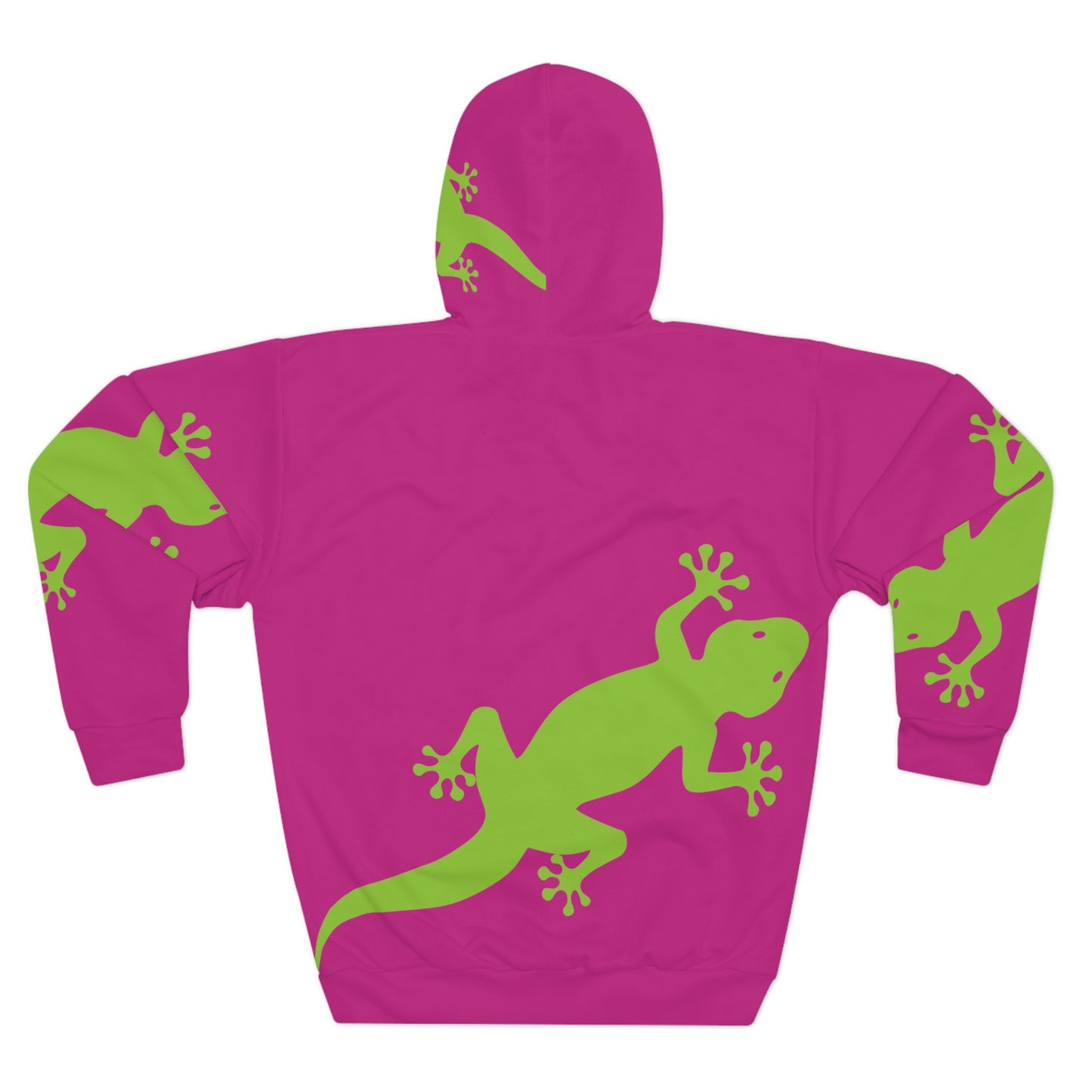 Gecko Inu print hoody hot pink