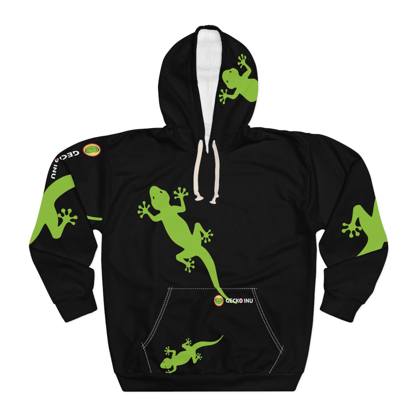 Gecko Inu print hoody black