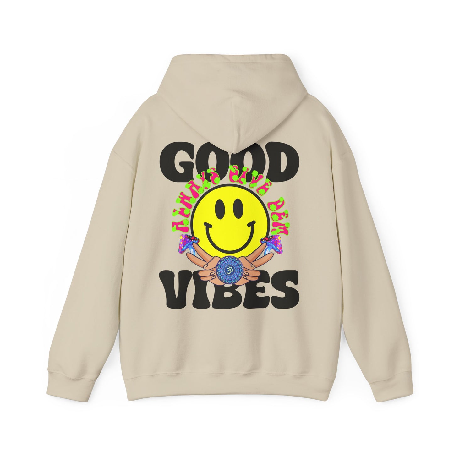 Good Vibes Hoodie | Bold Graphics, Positive Energy, & Spiritual Crypto Merch in Brights & Classics