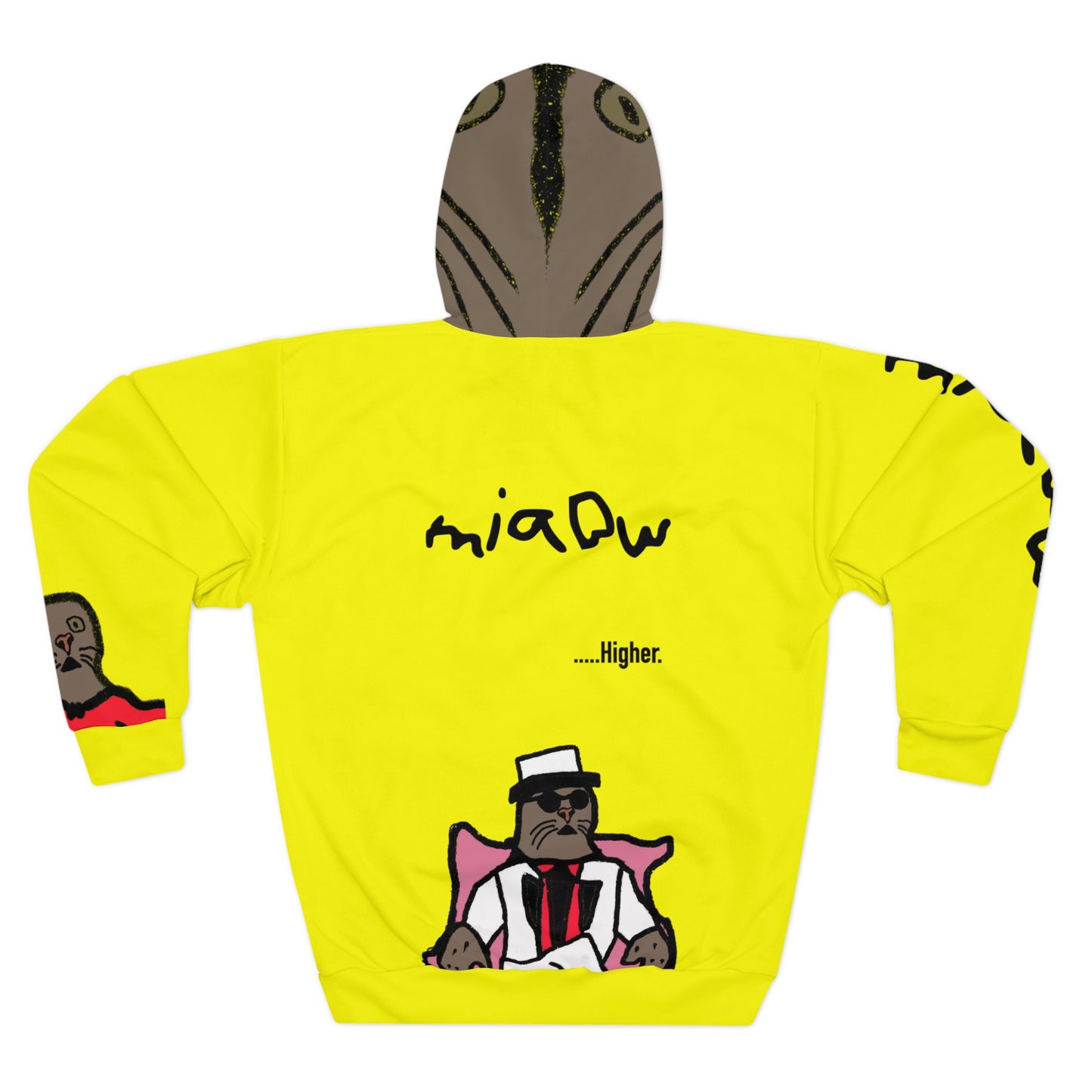 $ MIAOW hoodie with hood print - Yellow