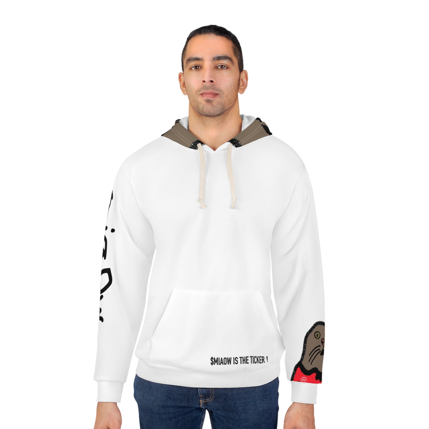 $ MIAOW hoodie with hood print - White