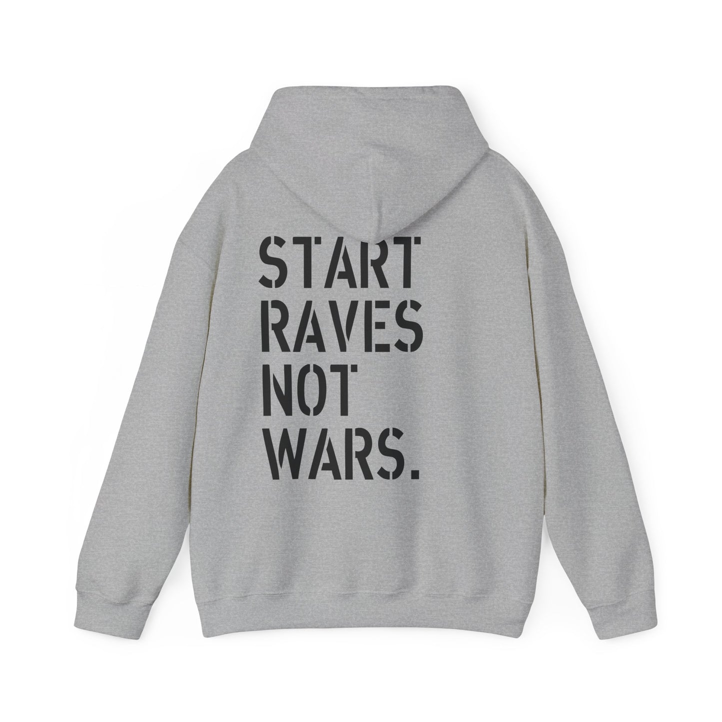 Start Raves Not Wars blackout hooded top hoodie