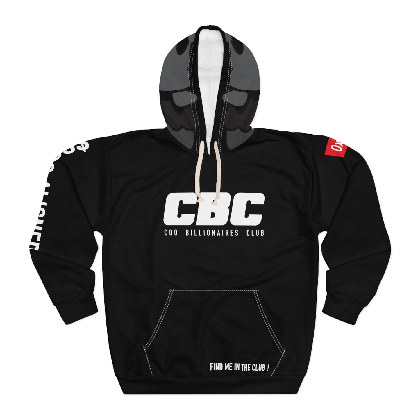 $COQ billionaire hoodie with hood print - black