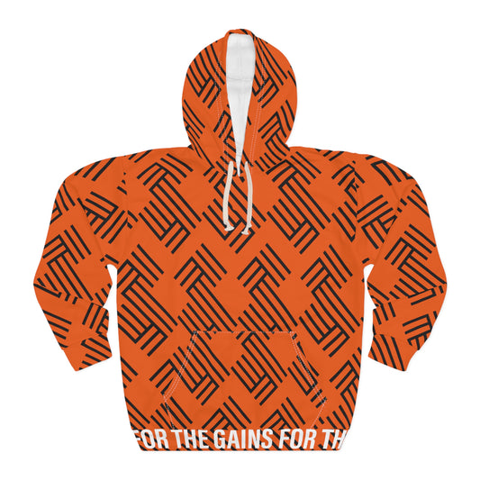 LOCK 32 LOGO PRINT HOODIE ORANGE