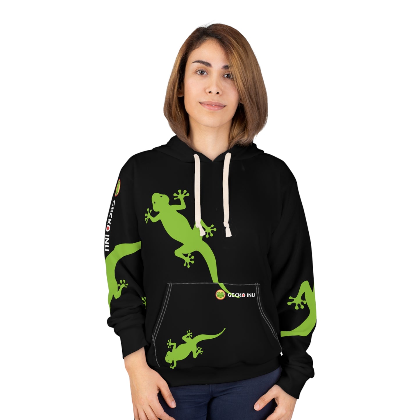 Gecko Inu print hoody black