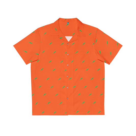 Gecko inu Hawaiian shirt orange and green