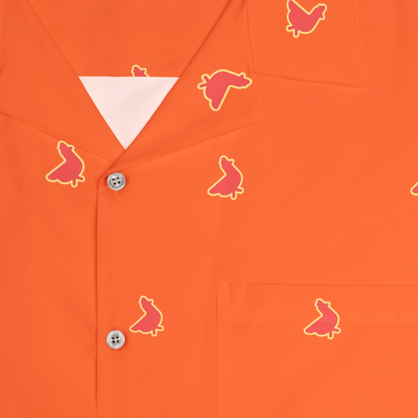 Polka Coq Hawaiian shirt orange