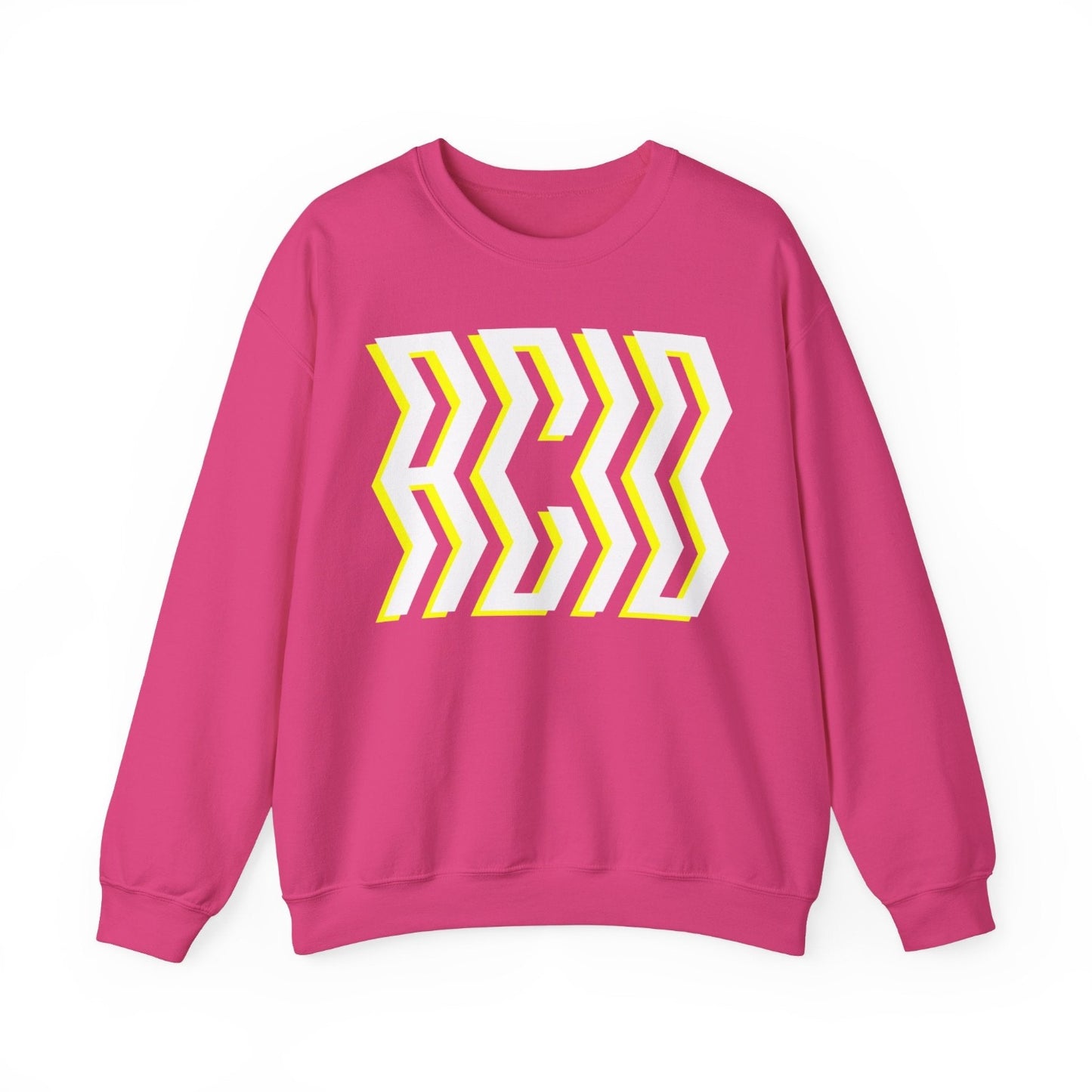 Acid sweater hot pink, bright bold 90's rave wear inspired