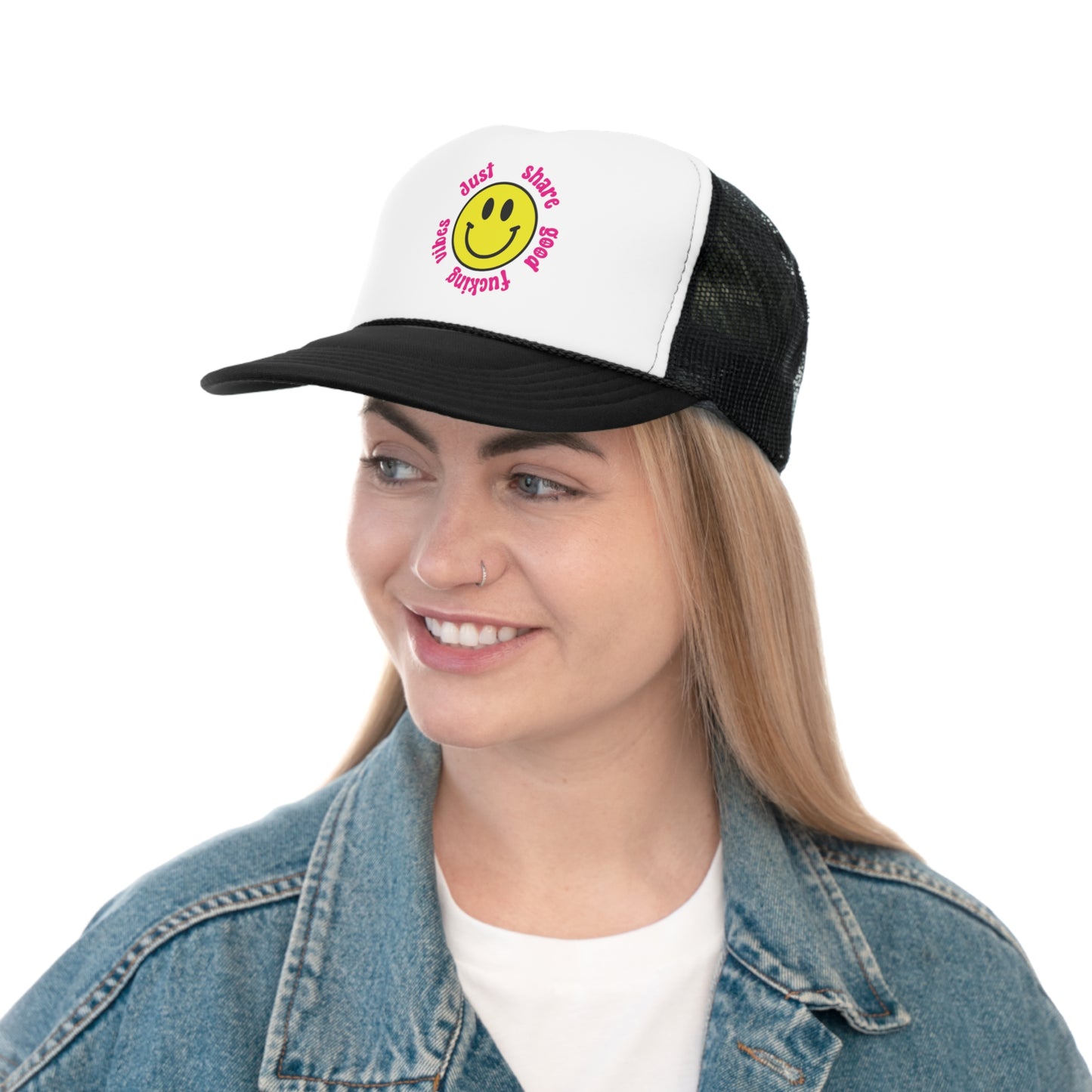 Good vibes Smiley Face Trucker Cap