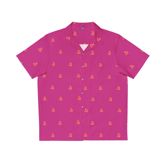 Polka Coq Hawaiian shirt hot pink