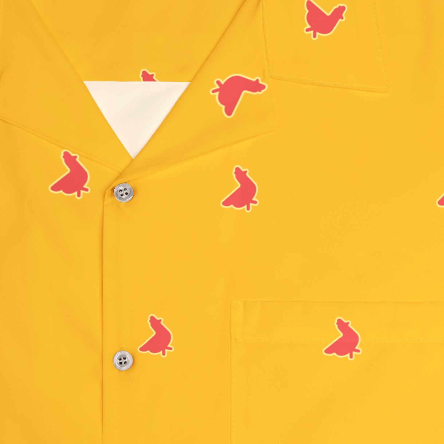 Polka Coq Hawaiian shirt yellow