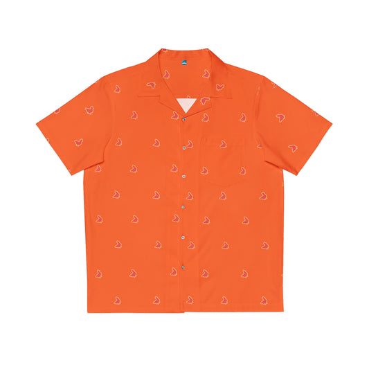 Polka Coq Hawaiian shirt orange