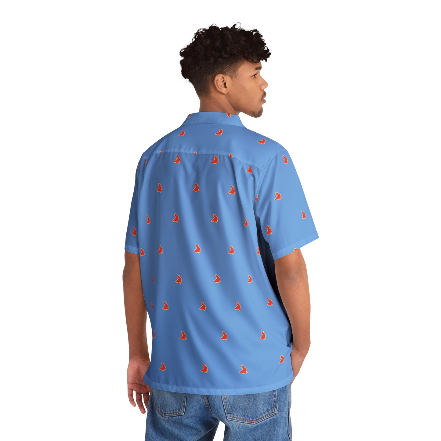 Polka Coq Hawaiian shirt blue