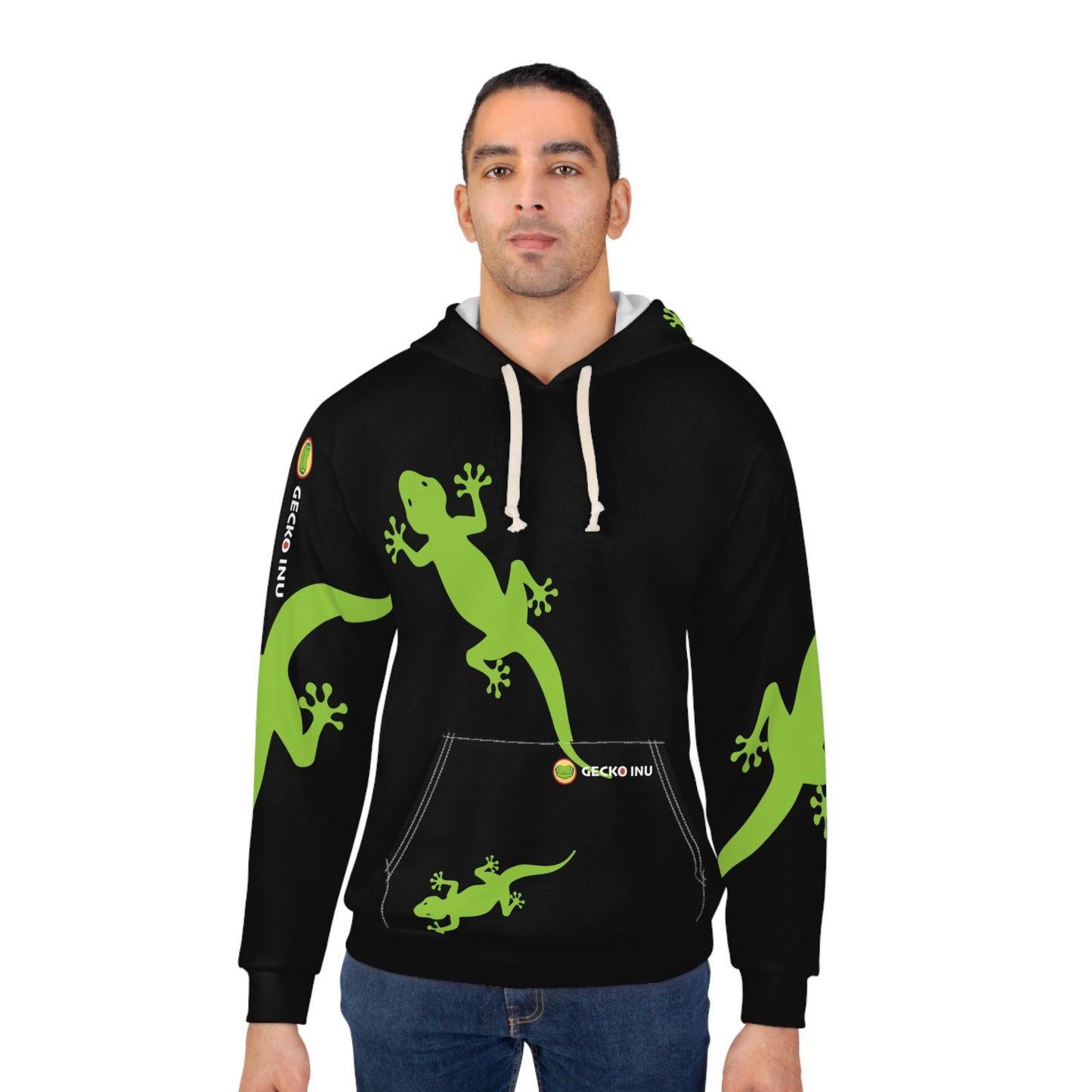 Gecko Inu print hoody black