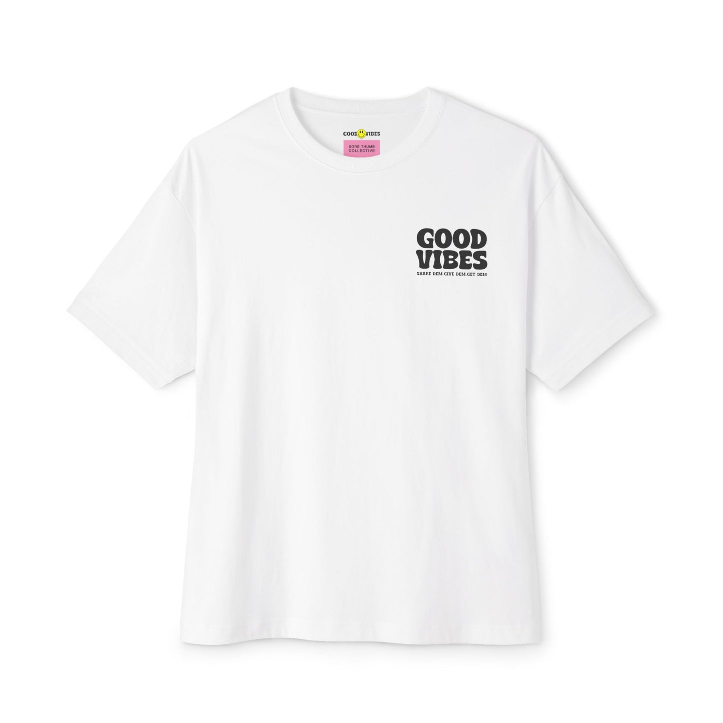 Unisex Oversized Good Vibes T-Shirt | Boxy Fit, Pastel & Neutral Shades, Spiritual Crypto Merch