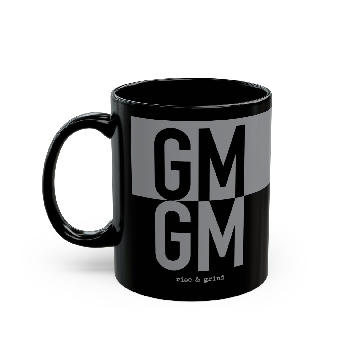 GM COFFEE MUG — Grey/Black | Crypto Mug | Cryptocurrency Gift | Web3 Merch