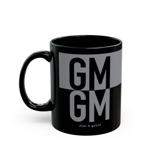 GM COFFEE MUG — Grey/Black | Crypto Mug | Cryptocurrency Gift | Web3 Merch