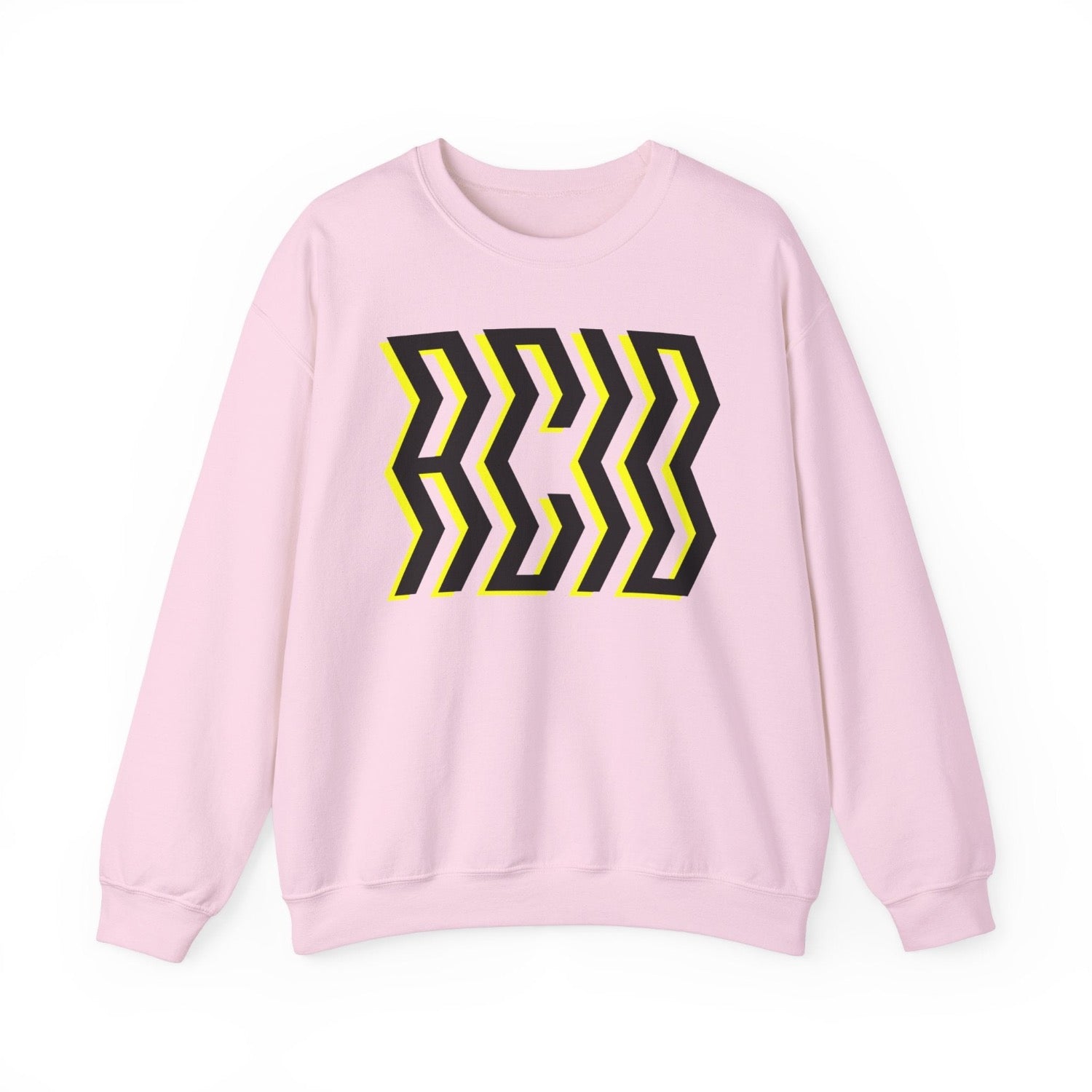 Acid house jumper pale pink, contrasting bold print with ACID lettering